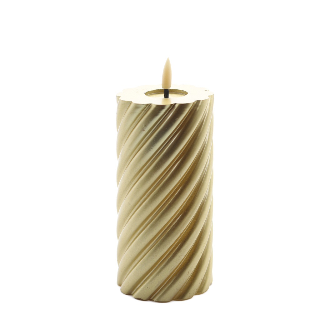 Mansion atmosphere swirl led kaars goud 15x7,5cm