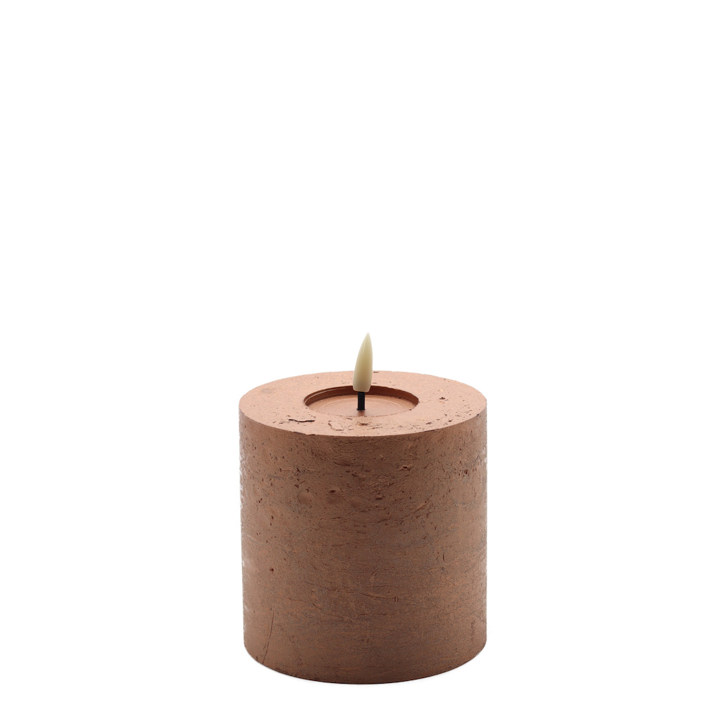 Mansion atmosphere led kaars rustic copper 10x10cm
