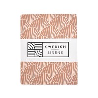 Swedish Linens | Seashells Terracotta Pink | 90x200 hoeslaken 1-persoons