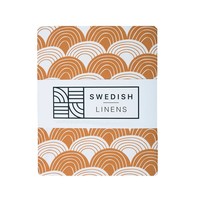 Swedish Linens | Rainbows Cinnamon brown | 90x200 hoeslaken 1-persoons