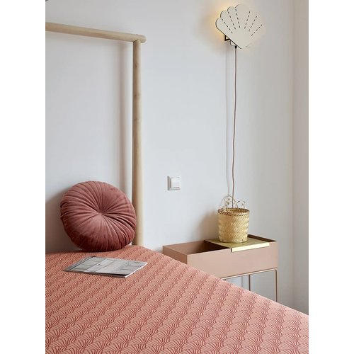 Swedish Linens Swedish Linens | Seashells Terracotta Pink + Burgundy | 90x200 hoeslaken 1-persoons