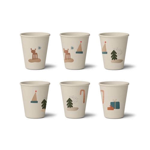 Liewood Liewood | Gertrud Bamboo cups Holiday mix | 6 pack bamboe bekers Liewood Liewood | Gertrud Bamboo cups Holiday mix | 6 pack bamboe bekers