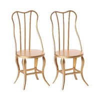 Maileg | Vintage Chair Micro | Gouden stoelen (set van 2)