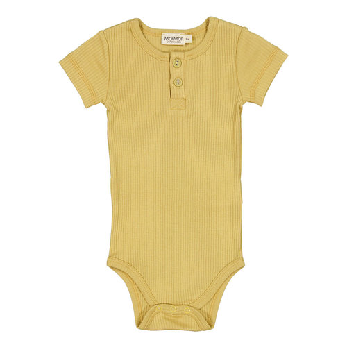 MarMar MarMar | Body rib romper met knoopjes SS | 0211 Hay MarMar MarMar | Body rib romper met knoopjes SS | 0211 Hay
