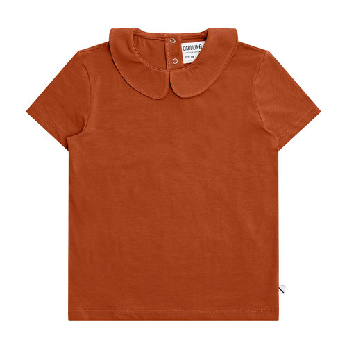 CarlijnQ CarlijnQ | Basics T-shirt collar | Roest bruin CarlijnQ CarlijnQ | Basics T-shirt collar | Roest bruin