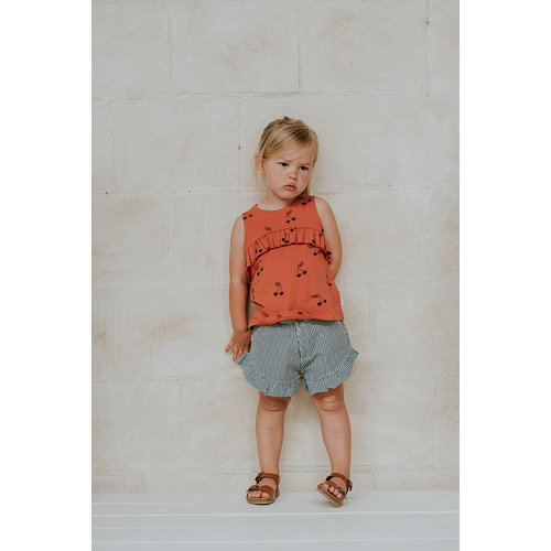 Sproet & Sprout Sproet & Sprout | Short Ruffle Denim Stripe Sproet & Sprout Sproet & Sprout | Short Ruffle Denim Stripe