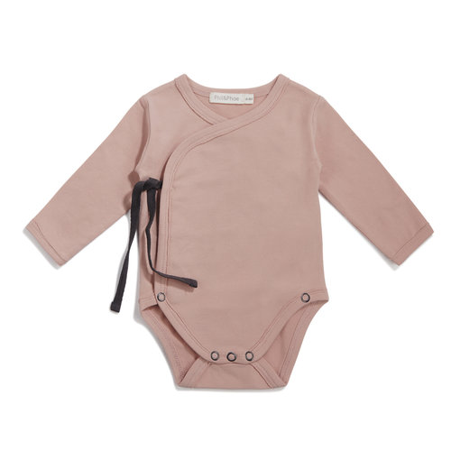 Phil & Phae Phil & Phae | Cross-over body LS | Romper vintage blush