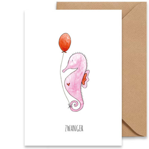 Overig Juulz illustrations | Wenskaart A6 enkel met kraft enveloppe | Geboorte