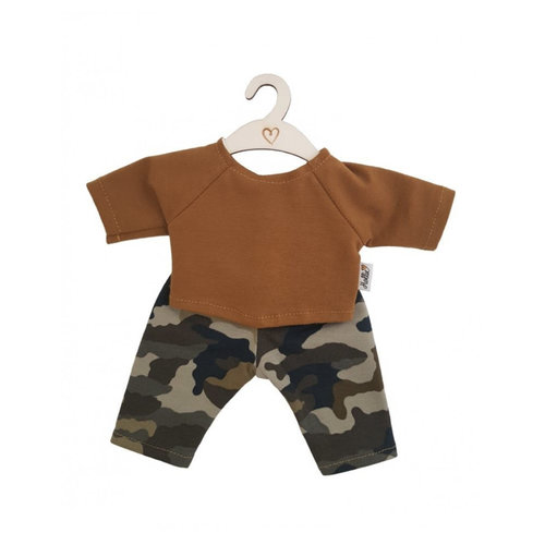 Hollie Hollie | Poppenbroek en -shirt | Camouflage Ochre