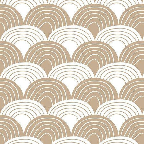 Swedish Linens Swedish Linens | Rainbows Warm sand | 90x200 hoeslaken 1-persoons