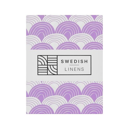 Swedish Linens Swedish Linens | Rainbows Lilac | 90x200 hoeslaken 1-persoons Swedish Linens Swedish Linens | Rainbows Lilac | 90x200 hoeslaken 1-persoons