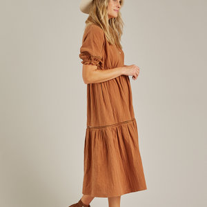 Rylee & Cru Rylee & Cru | Mandi dress | Dames jurk rust