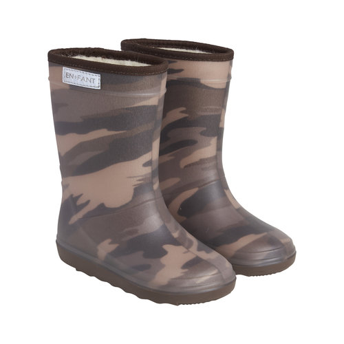 Enfant En Fant | Thermo Boots Print | Laarzen Army Olive