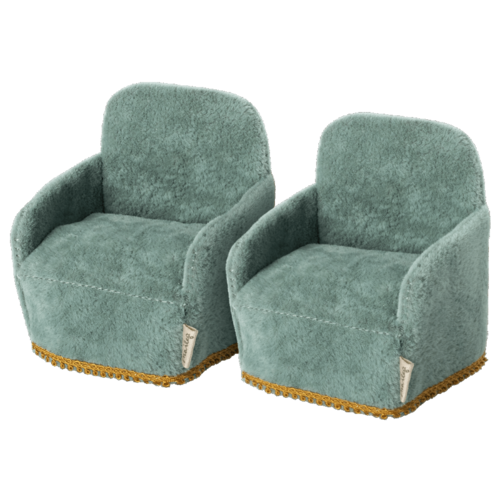 Maileg Maileg | Chair 2-pack | Groene velvet stoelen