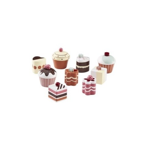 Kid's Concept Kid's Concept | Houten taartjes | Set 9 stuks Kid's Concept Kid's Concept | Houten taartjes | Set 9 stuks