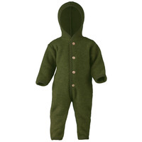 Engel Natur | Hooded Overall | Onesie van wol | Schilf (riet/groen)