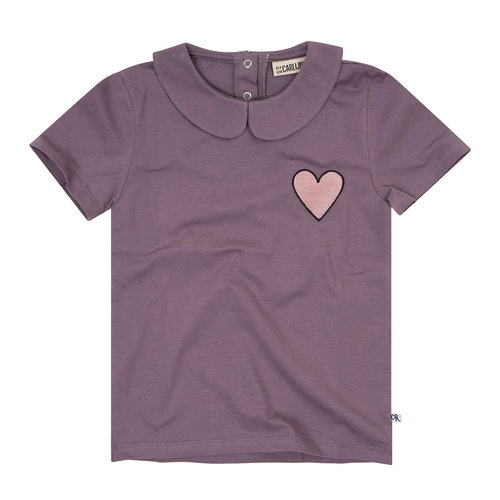 CarlijnQ CarlijnQ | Basics t-shirt heart embroidery | Plum CarlijnQ CarlijnQ | Basics t-shirt heart embroidery | Plum