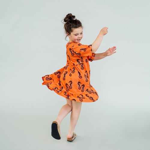 CarlijnQ CarlijnQ | Flared dress | Jurk Seahorse pink CarlijnQ CarlijnQ | Flared dress | Jurk Seahorse pink