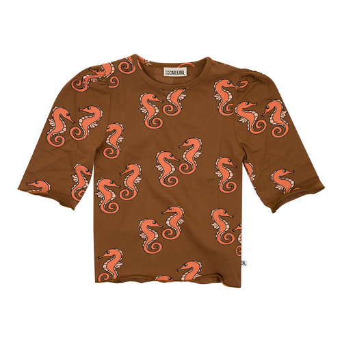 CarlijnQ CarlijnQ | Puffed sleeve shirt | Seahorse brown CarlijnQ CarlijnQ | Puffed sleeve shirt | Seahorse brown