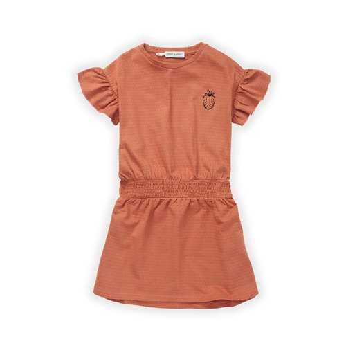 Sproet & Sprout Sproet & Sprout | Bonded jersey dress | Strawberry cafe Sproet & Sprout Sproet & Sprout | Bonded jersey dress | Strawberry cafe
