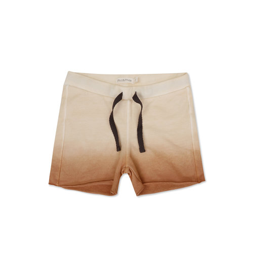 Phil & Phae Phil & Phae | Raw-edged sweat shorts dégradé | Peche Melba Phil & Phae Phil & Phae | Raw-edged sweat shorts dégradé | Peche Melba