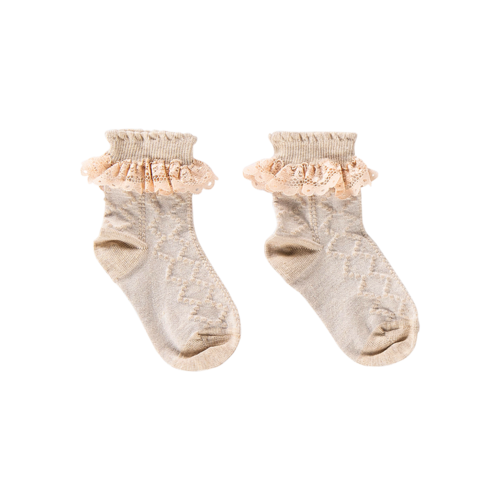 House of Jamie House of Jamie | Ankle Socks Pelerine | Oatmeal & Lace House of Jamie House of Jamie | Ankle Socks Pelerine | Oatmeal & Lace