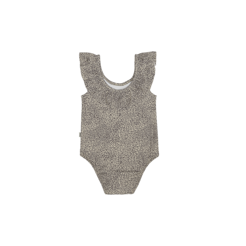 House of Jamie House of Jamie | Frill Swimsuit | Charcoal Little Leopard House of Jamie House of Jamie | Frill Swimsuit | Charcoal Little Leopard