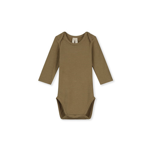 Gray Label Gray Label | Baby Onesie LS | Romper Olive Green / Peanut Gray Label Gray Label | Baby Onesie LS | Romper Olive Green / Peanut