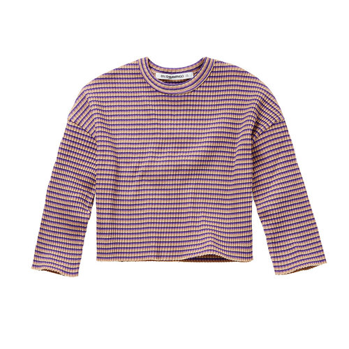 Mingo kids Mingo | Cropped Rib Top Stripe Acai Mingo kids Mingo | Cropped Rib Top Stripe Acai