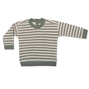 Phil & Phae Phil & Phae | Teddy baby sweater | Eucalyptus stripes