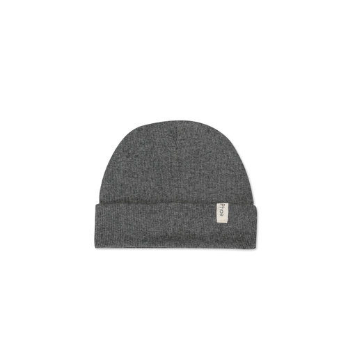 Phil & Phae Phil & Phae | Rib baby hat | Mutsje Dark Grey melange Phil & Phae Phil & Phae | Rib baby hat | Mutsje Dark Grey melange