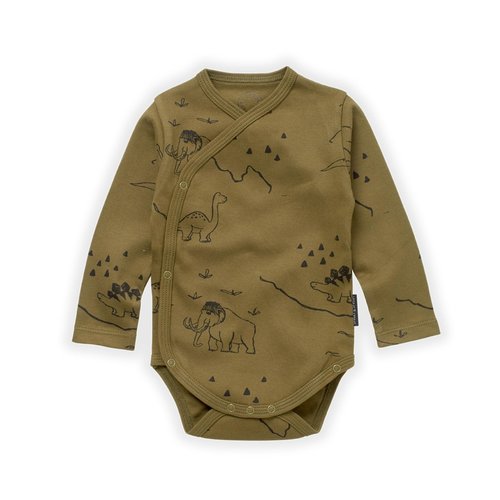 Sproet & Sprout Sproet & Sprout | Romper Dino Khaki