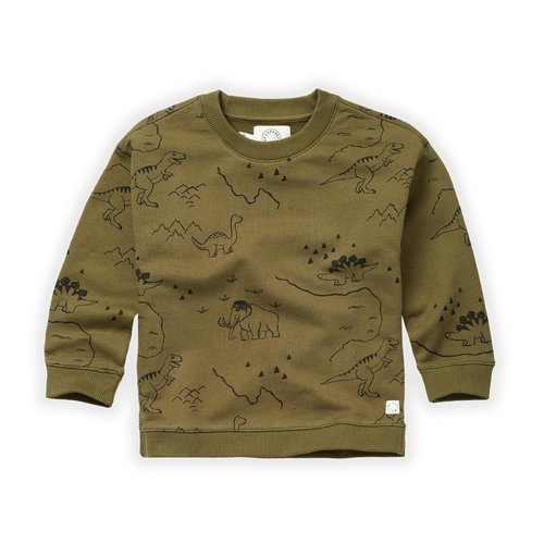 Sproet & Sprout Sproet & Sprout | Sweatshirt Dino Khaki Sproet & Sprout Sproet & Sprout | Sweatshirt Dino Khaki