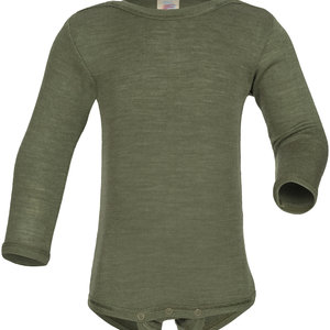 Engel Natur Engel Natur | Romper longsleeve wol/zijde | Olive