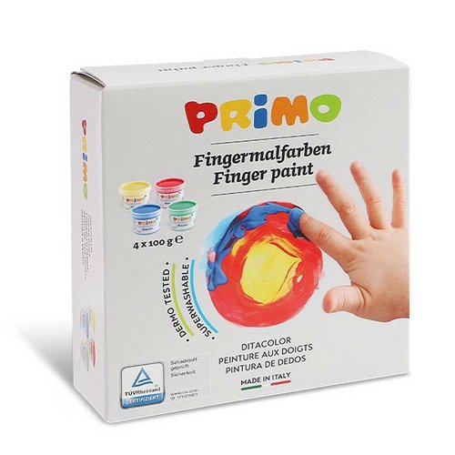 Primo Primo | Vingerverf | Set van 4 x 100gr Primo Primo | Vingerverf | Set van 4 x 100gr