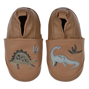 MP Denmark Melton | Leren slofjes met dinosaurus | Brown Sugar MP Denmark Melton | Leren slofjes met dinosaurus | Brown Sugar