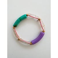 ByMelo | Glitter armband tube | Groen / paars