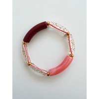 ByMelo | Glitter armband tube | Bordeaux / roze