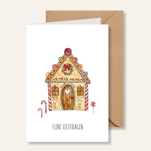 Juulz Juulz illustrations | Kerstkaart A6 enkel met kraft enveloppe