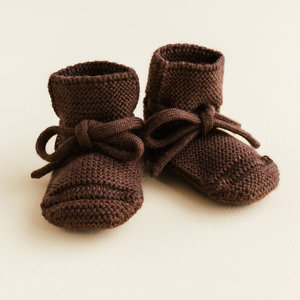 Hvid Hvid | Booties | Wollen slofjes Dark Brown