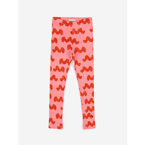 Bobo Choses Bobo Choses | Waves all over leggings | Pink + Red Bobo Choses Bobo Choses | Waves all over leggings | Pink + Red