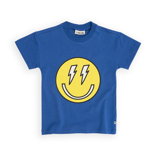 CarlijnQ CarlijnQ | Crewneck t-shirt wt Smiley print | Dark blue CarlijnQ CarlijnQ | Crewneck t-shirt wt Smiley print | Dark blue