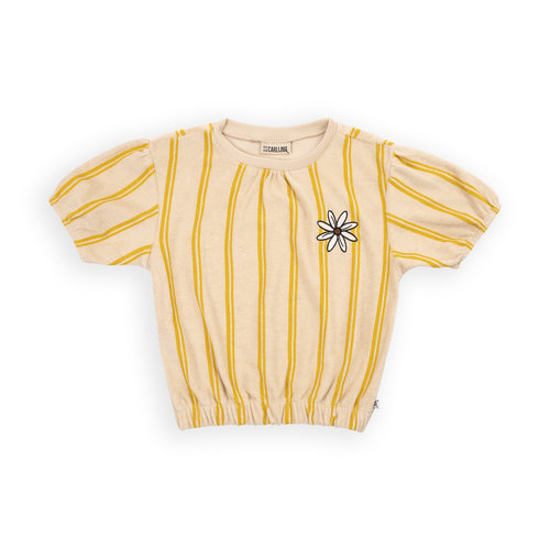 CarlijnQ CarlijnQ | Puffed sleeves shirt wt print | Stripes yellow