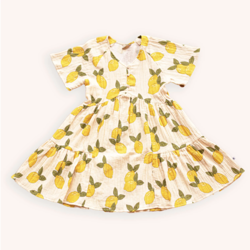 CarlijnQ CarlijnQ | Lemon dress with 3 buttons CarlijnQ CarlijnQ | Lemon dress with 3 buttons