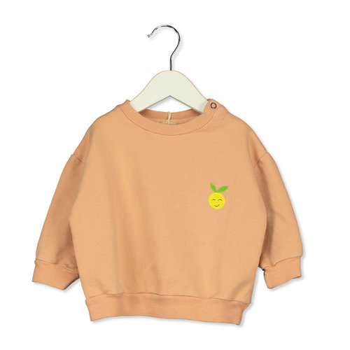 Lotie Kids Lotie Kids | Baby sweater grapefruit embroidery | Nude Lotie Kids Lotie Kids | Baby sweater grapefruit embroidery | Nude