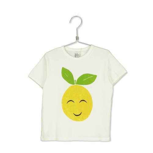 Lotie Kids Lotie Kids | Retro t-shirt | Smiley grapefruit off-white