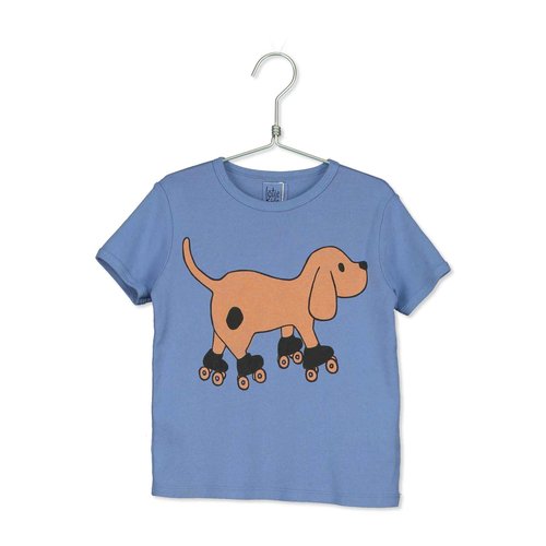 Lotie Kids Lotie Kids | Retro t-shirt | Skating dog blue Lotie Kids Lotie Kids | Retro t-shirt | Skating dog blue