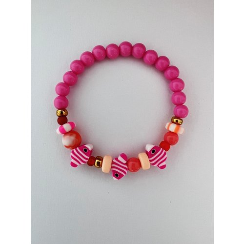 ByMelo ByMelo | Armbandje roze visjes