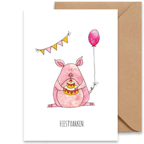 Juulz Juulz illustrations | Wenskaart A6 enkel met kraft enveloppe | Felicitatie