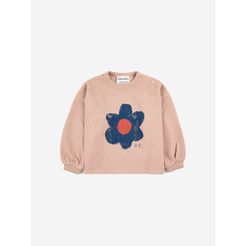 Bobo Choses Bobo Choses | Baby Big Flower puff sleeves sweatshirt | Pink Bobo Choses Bobo Choses | Baby Big Flower puff sleeves sweatshirt | Pink